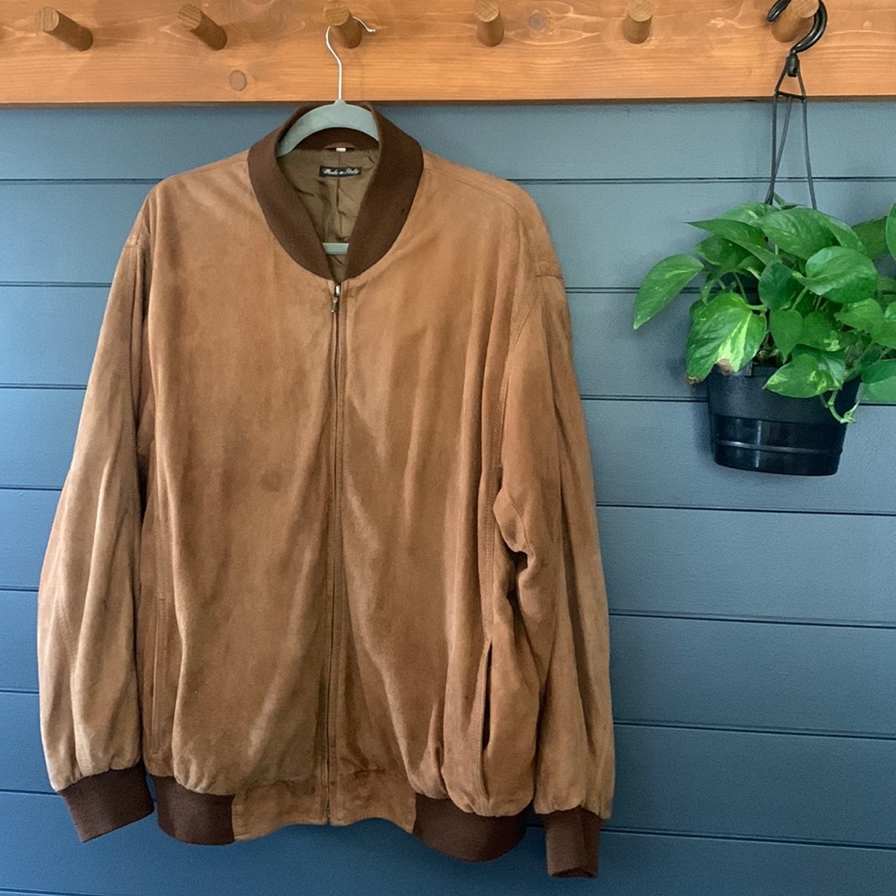 Vintage Italian Suede Bomber Jacket